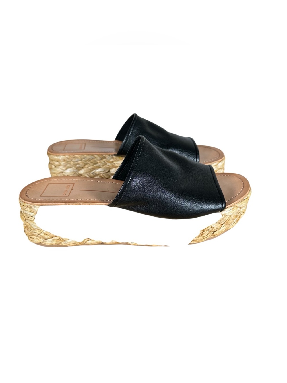 DOLCE VITA Chavi Raffia Platform Slide Leather Sandals - Picture 5 of 9